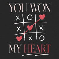 REVØRA You Won My Heart – Oversized Shirt in Black, Rückenprint aus der Nähe