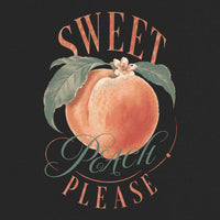 REVØRA Sweet Peach Please – Oversized Shirt in Black, Rückenprint aus der Nähe