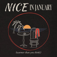 REVØRA Nice In January – Sweatshirt in Black, Rückenprint aus der Nähe
