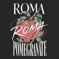 REVØRA Roma Pomegranate – Oversized Shirt in Black, Rückenprint aus der Nähe