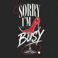 REVØRA Sorry I'm Busy – Oversized Shirt in Black, Rückenprint aus der Nähe