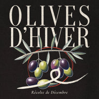 REVØRA Olives d'Hiver – Sweatshirt in Black, Rückenprint aus der Nähe