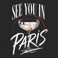 REVØRA See You In Paris – Oversized Shirt in Black, Rückenprint aus der Nähe