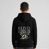 REVØRA Olives d'Hiver – Zip-Hoodie in Black, getragen, Rückansicht