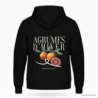 REVØRA Agrumes d'Hiver – Zip-Hoodie in Black, Rückansicht