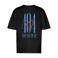 REVØRA 404 Love Not Found – Oversized Shirt in Black, Rückansicht