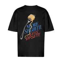 REVØRA More Spaghetti Less Upsetti – Oversized Shirt in Black, Rückansicht