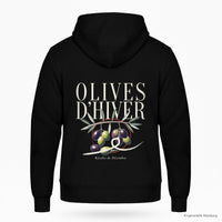 REVØRA Olives d'Hiver – Zip-Hoodie in Black, Rückansicht