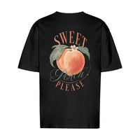 REVØRA Sweet Peach Please – Oversized Shirt in Black, Rückansicht