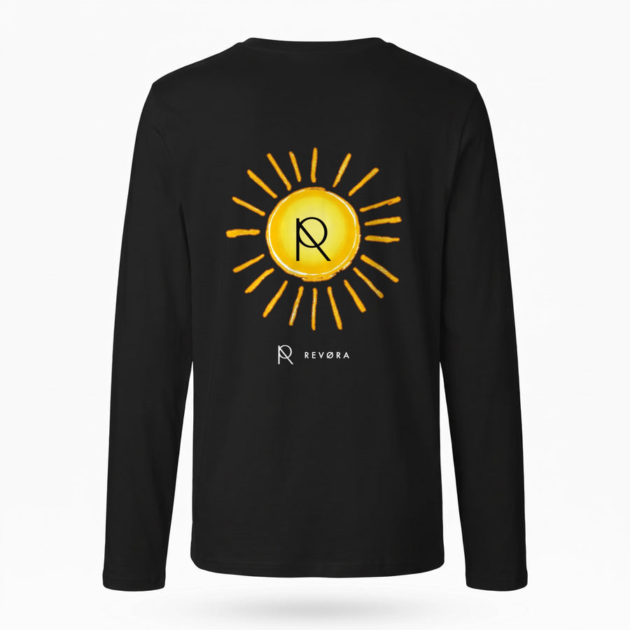 REVØRA Revøra Sun – Longsleeve in Black, Rückansicht, KI-generierte Abbildung