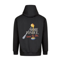 REVØRA More Fondue, Less To-Do – Hoodie in Black, Rückansicht