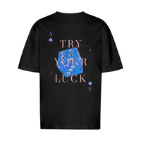REVØRA Try Your Luck – Oversized Shirt in Black, Rückansicht
