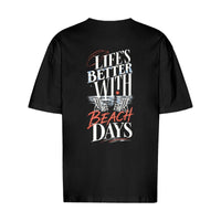 REVØRA Beach Days – Oversized Shirt in Black, Rückansicht