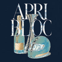 REVØRA Apri Bloc – Oversized Shirt in French Navy, Rückenprint aus der Nähe
