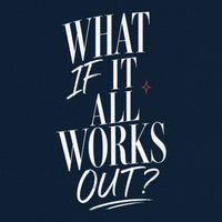 REVØRA What If It All Works Out – Oversized Shirt in French Navy, Rückenprint aus der Nähe