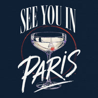 REVØRA See You In Paris – Oversized Shirt in French Navy, Rückenprint aus der Nähe