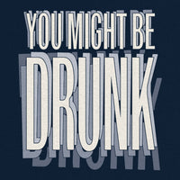 REVØRA You Might Be Drunk Oversized T-Shirt – Oversized Shirt in French Navy, Rückenprint aus der Nähe