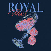 REVØRA Royal Flush – Oversized Shirt in French Navy, Rückenprint aus der Nähe