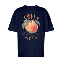 REVØRA Sweet Peach Please – Oversized Shirt in French Navy, Rückansicht