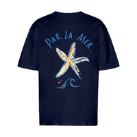 REVØRA Par La Mer – Oversized Shirt in French Navy, Rückansicht