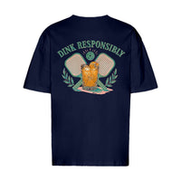 REVØRA Dink Responsibly Aperitivo – Oversized Shirt in French Navy, Rückansicht