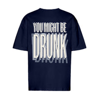 REVØRA You Might Be Drunk Oversized T-Shirt – Oversized Shirt in French Navy, Rückansicht