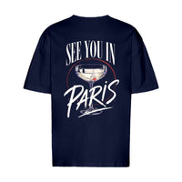 REVØRA See You In Paris – Oversized Shirt in French Navy, Rückansicht