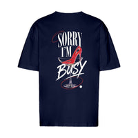 REVØRA Sorry I'm Busy – Oversized Shirt in French Navy, Rückansicht