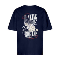 REVØRA Dinking Problems – Oversized Shirt in French Navy, Rückansicht