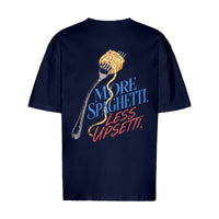 REVØRA More Spaghetti Less Upsetti – Oversized Shirt in French Navy, Rückansicht