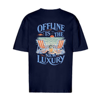 REVØRA Offline Luxury Beach Cocktail – Oversized Shirt in French Navy, Rückansicht