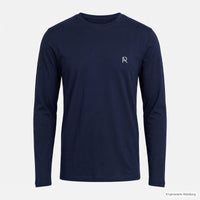 REVØRA La Dolce Vita – Longsleeve in French Navy, Brustzeichen RØ, gedruckt, KI-generierte Abbildung