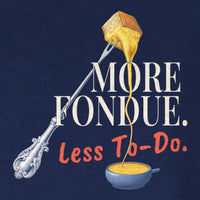 REVØRA More Fondue, Less To-Do – Sweatshirt in French Navy, Rückenprint aus der Nähe