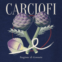 REVØRA Carciofi – Sweatshirt in French Navy, Rückenprint aus der Nähe