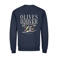 REVØRA Olives d'Hiver – Sweatshirt in French Navy, Rückansicht