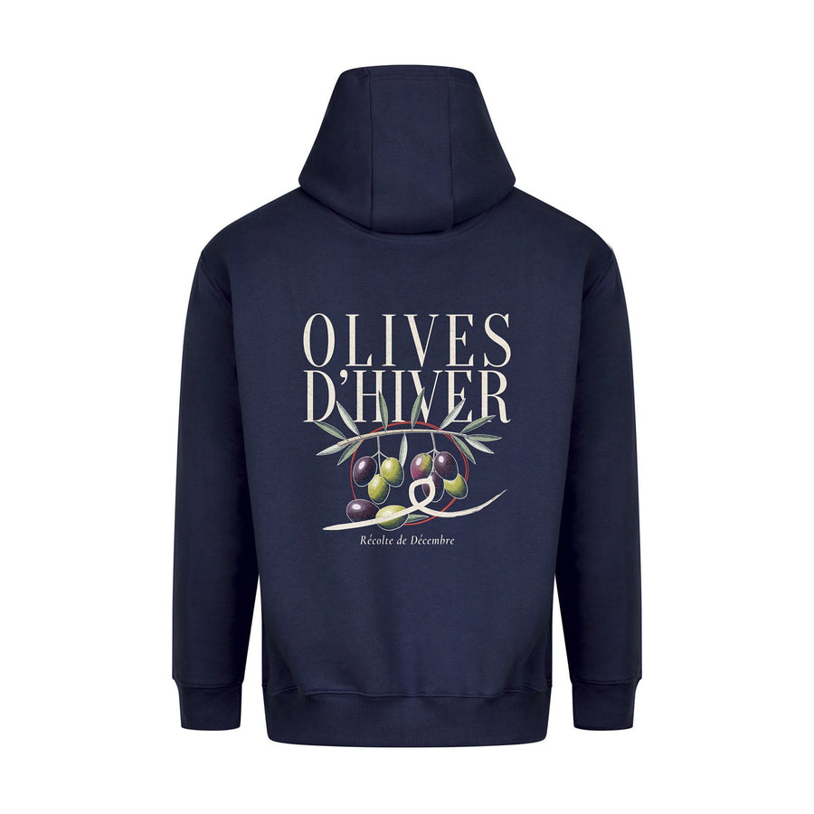 REVØRA Olives d'Hiver – Hoodie in French Navy, Rückansicht