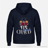 REVØRA Vin Chaud Club – Zip-Hoodie in French Navy, Rückansicht