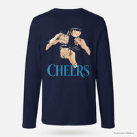 REVØRA Cheers – Longsleeve in French Navy, Rückansicht, KI-generierte Abbildung