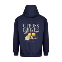 REVØRA Citrons d'Hiver – Hoodie in French Navy, Rückansicht