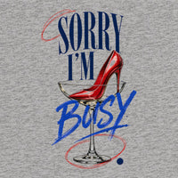 REVØRA Sorry I'm Busy – Oversized Shirt in Heather Grey, Rückenprint aus der Nähe