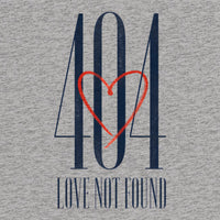 REVØRA 404 Love Not Found – Oversized Shirt in Heather Grey, Rückenprint aus der Nähe