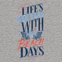 REVØRA Beach Days – Oversized Shirt in Heather Grey, Rückenprint aus der Nähe