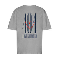 REVØRA 404 Love Not Found – Oversized Shirt in Heather Grey, Rückansicht