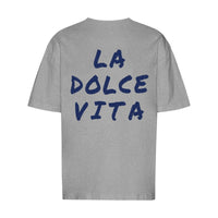 REVØRA La Dolce Vita – Oversized Shirt in Heather Grey, Rückansicht