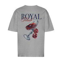 REVØRA Royal Flush – Oversized Shirt in Heather Grey, Rückansicht