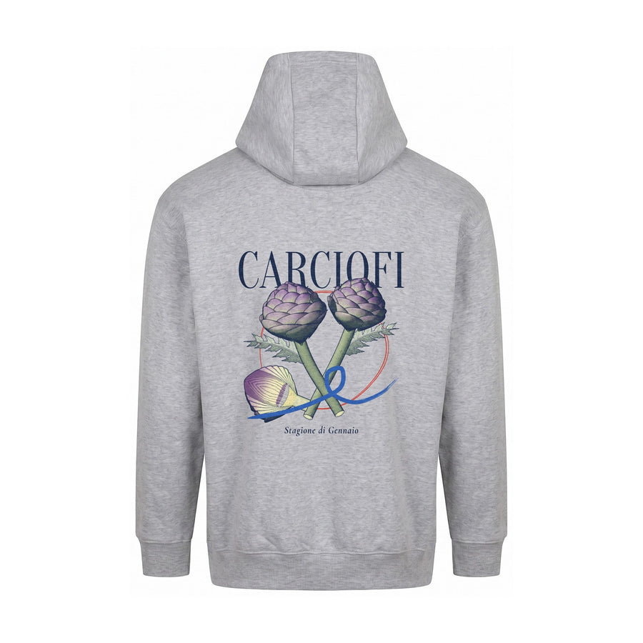 REVØRA Carciofi – Hoodie in Heather Grey, Rückansicht