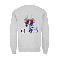 REVØRA Vin Chaud Club – Sweatshirt in Heather Grey, Rückansicht