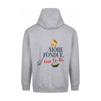 REVØRA More Fondue, Less To-Do – Hoodie in Heather Grey, Rückansicht