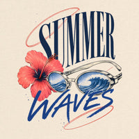REVØRA Summer Waves – Oversized Shirt in Natural Raw, Rückenprint aus der Nähe