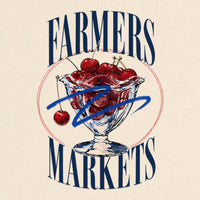 REVØRA Farmers Markets – Oversized Shirt in Natural Raw, Rückenprint aus der Nähe
